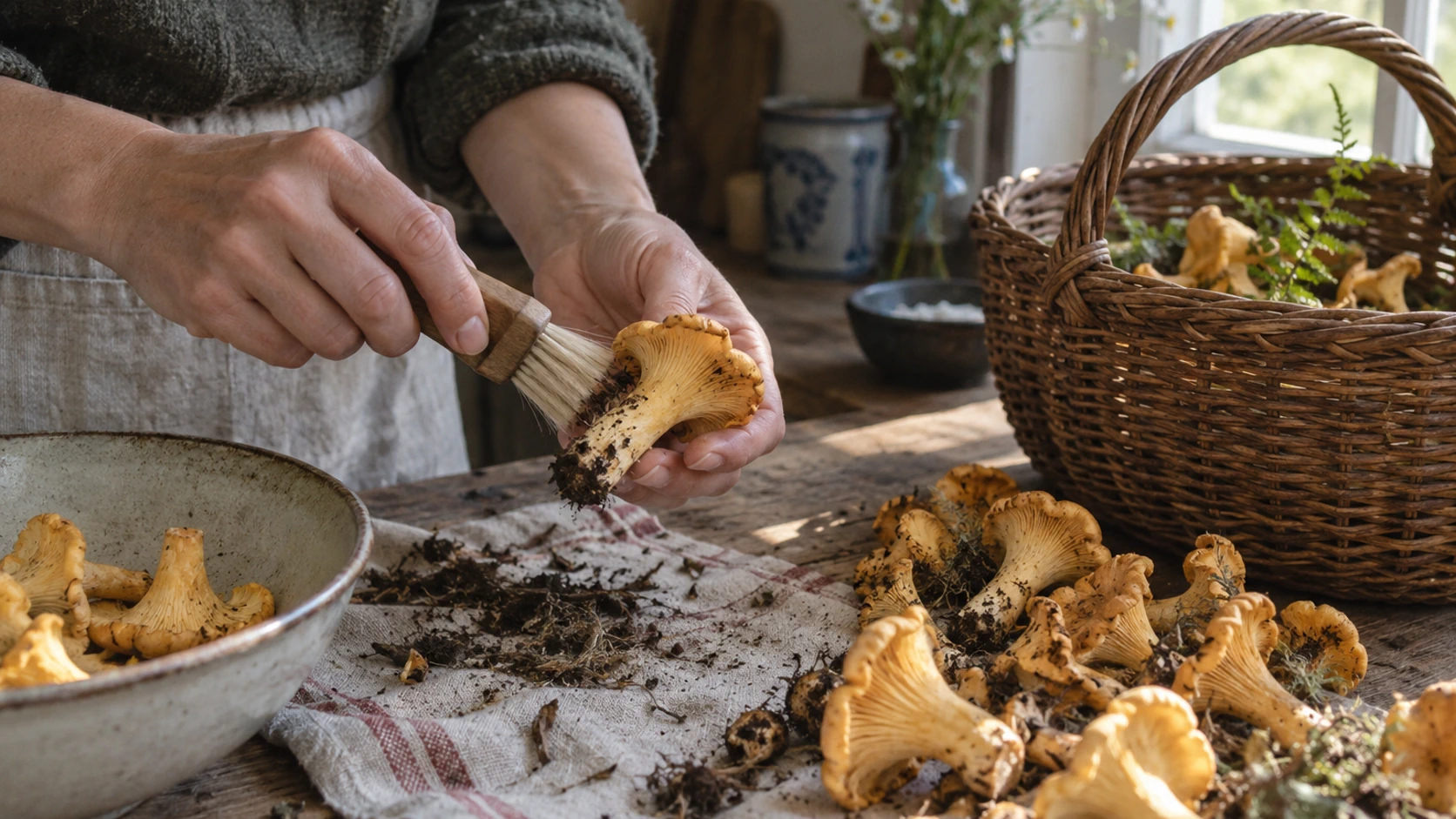 Après la cueillette : comment bien nettoyer les chanterelles sans perdre leur saveur ?