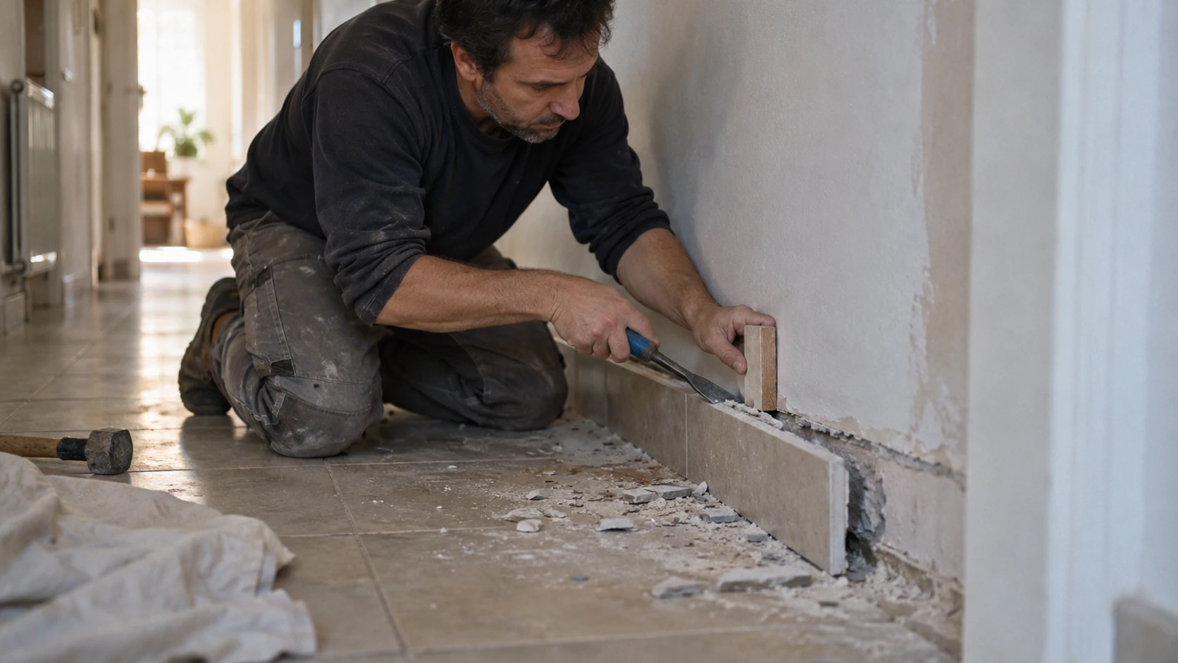 Enlever les plinthes en carrelage pour protéger le placo efficacement