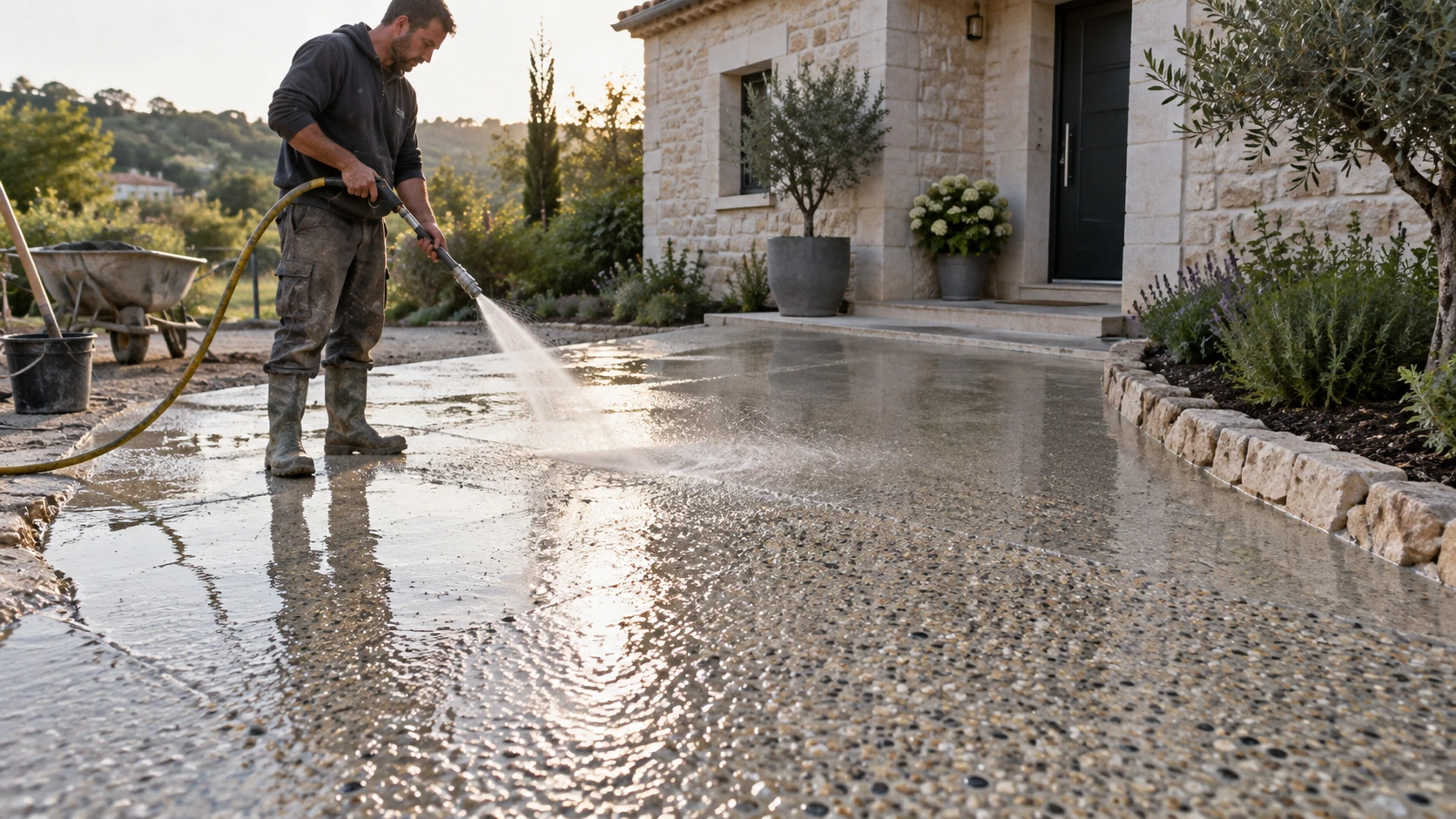 Le béton lavé : une solution esthétique et durable pour vos aménagements extérieurs