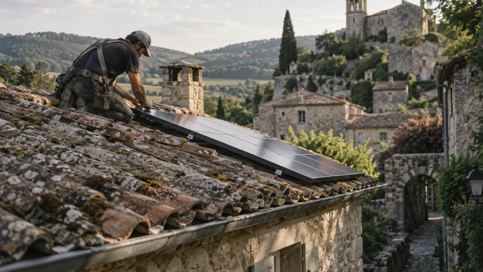 Installer des panneaux solaires sur une maison en pierre classée en Occitanie