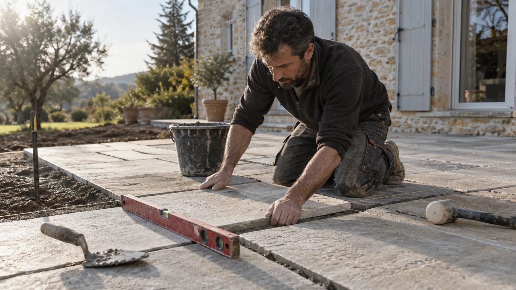 Terrasse extérieure en pierre naturelle : comment l’aménager pour qu’elle dure