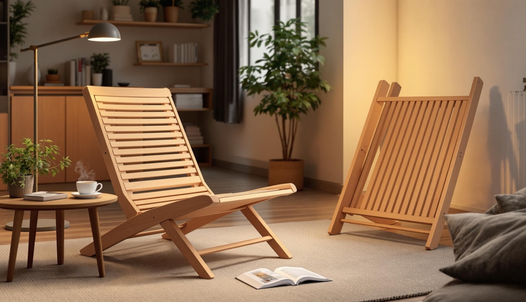 Chaise de sol pliable lattes : pratique pour les petits espaces