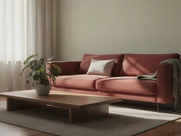 associer couleurs canapé rouille