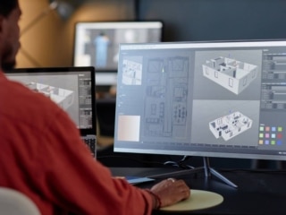 Conception 3D d’un plan de maison sur écran